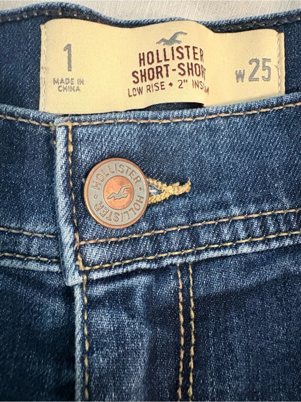 Hollister California Patch Denim Short-Shorts W25 | Low Rise Cutoffs - Picture 2 of 7
